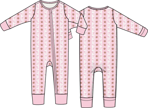 Football Bow Stripe - Convertible Romper