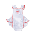 Baseball Stripe  Ric Rac Ruffle Sunsuit