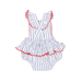 Baseball Stripe  Ric Rac Ruffle Sunsuit