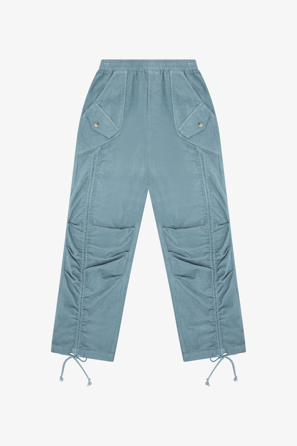 CORDUROY UTILITY RUCHED PANT -BLUE MOON