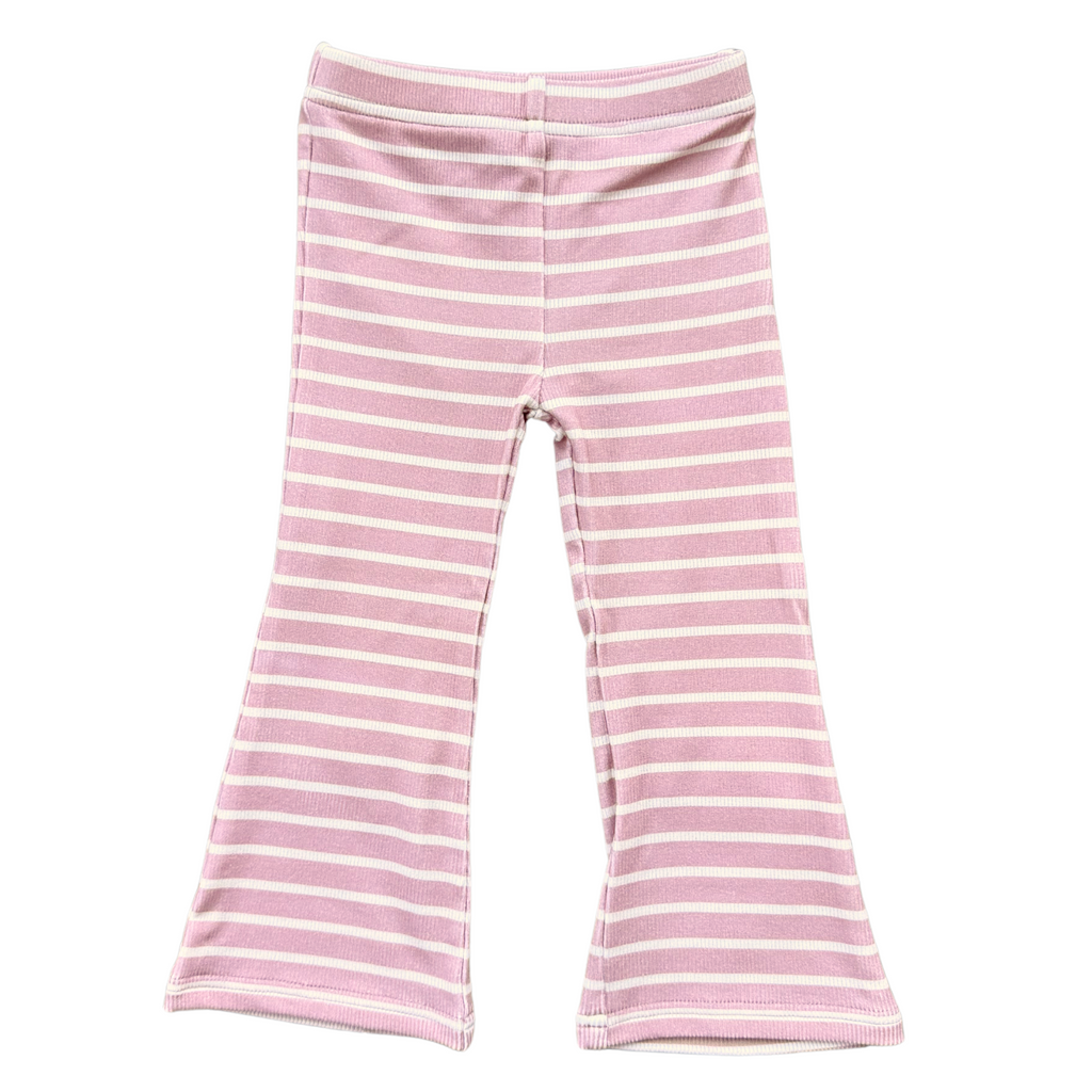 FLARE PANTS - MISTY ROSE STRIPE