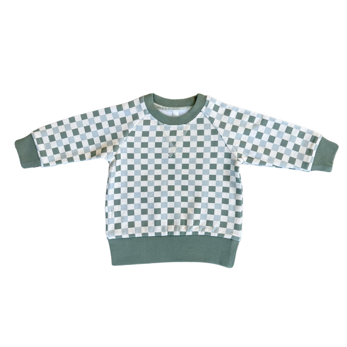 FLEECE SWEATSHIRT - FERN CHECKERED
