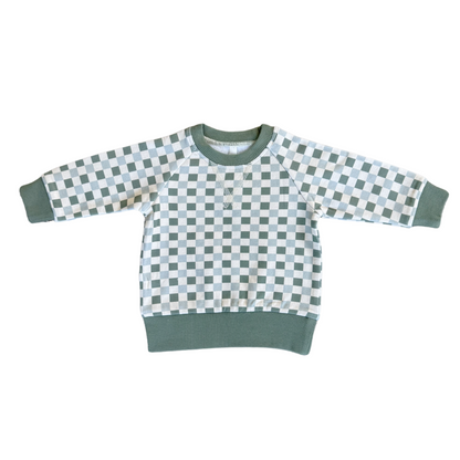 FLEECE SWEATSHIRT - FERN CHECKERED