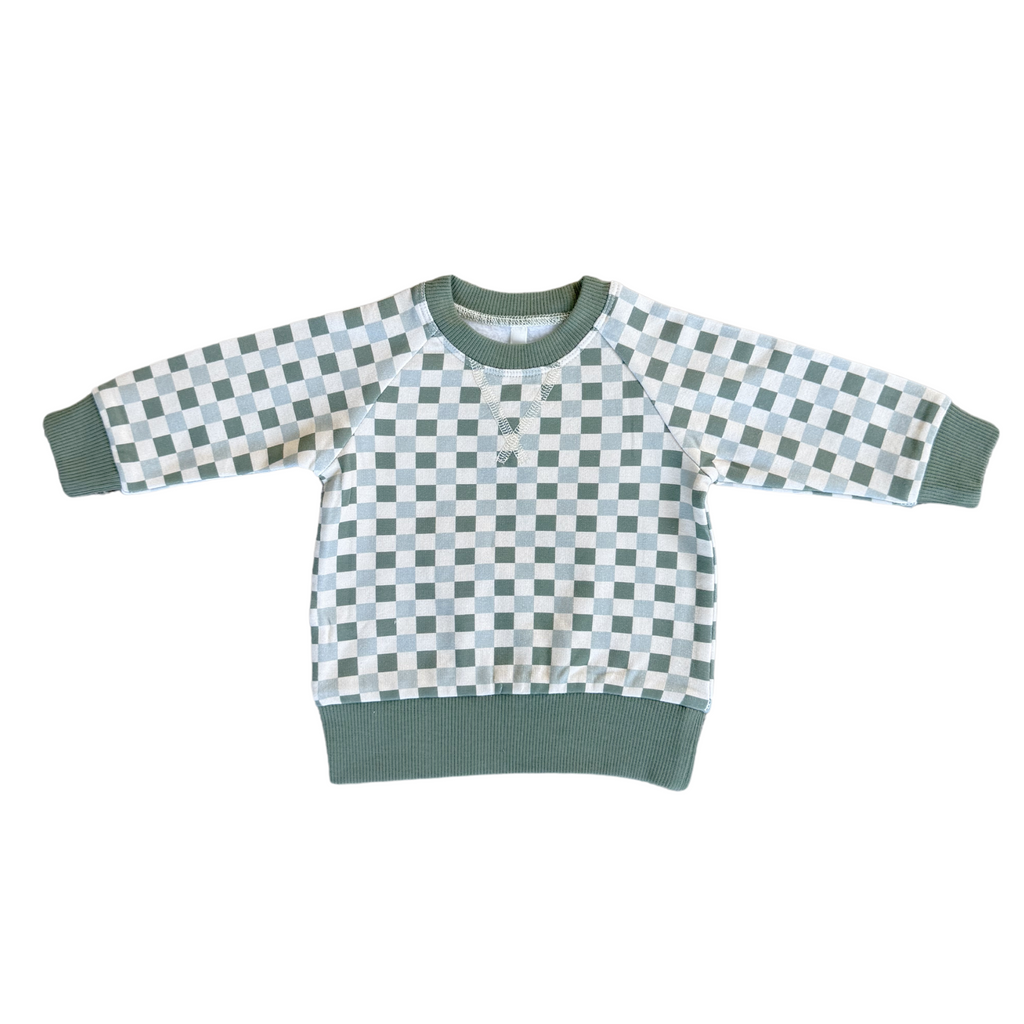 FLEECE SWEATSHIRT - FERN CHECKERED