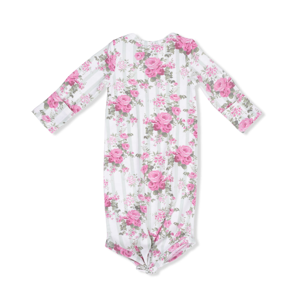 Cabbage Rose Stripe  Knotted Gown