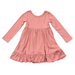 GIRLS RIBBED BALLET DRESS - MELLOW ROSE