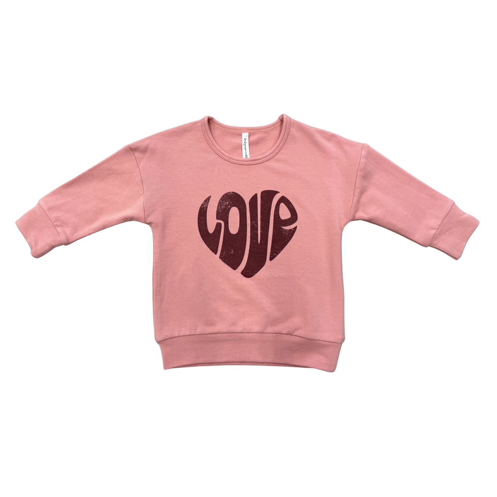 DROP-SHOULDER PULLOVER - LOVE IN ROSE BROWN