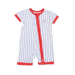 Baseball Stripe  Shortie 2 Way Zipper Romper