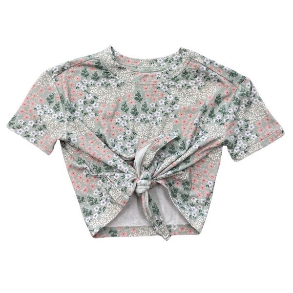 GIRL'S TIE FRONT SHIRT