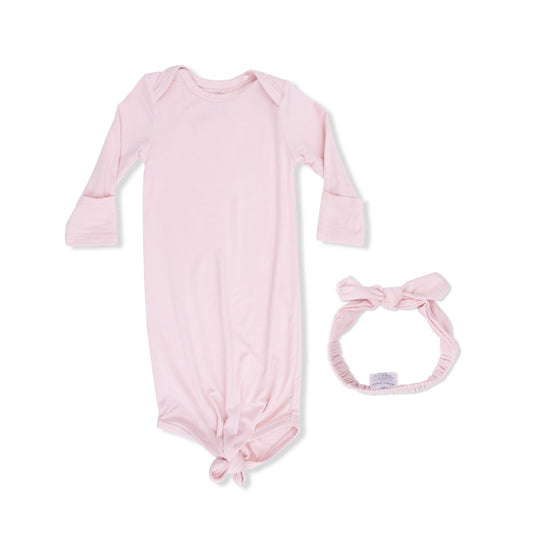 Solid Lotus  Knotted Gown and Headband