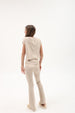 HACCI RIB WAISTED FLARED PANTS - HT LATTE