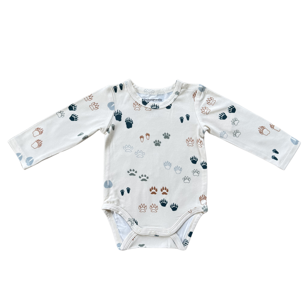 BABY LONG SLEEVE BODYSUIT - FOOTPRINTS