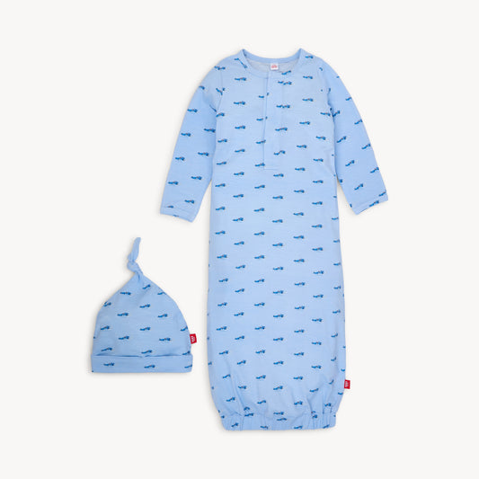Baby Got Track Modal Gown + Hat Set NB-3M
