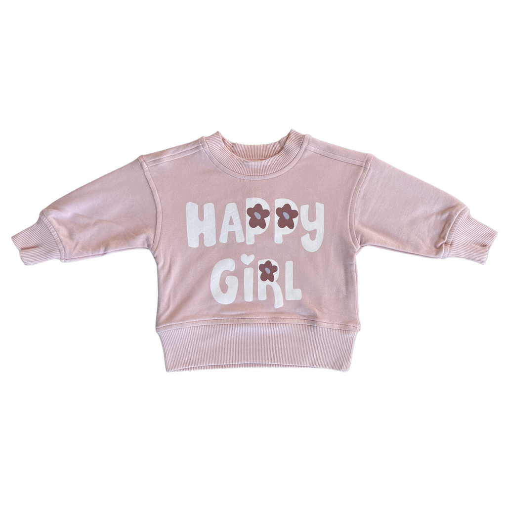 BOXY SWEATSHIRT - HAPPY GIRL
