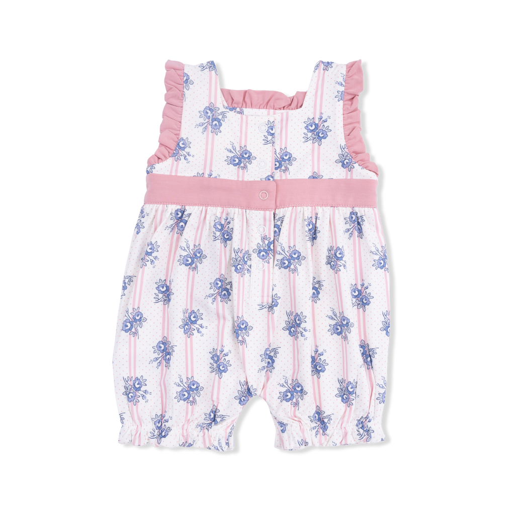 Stripe Dot Roses  Bow Playsuit