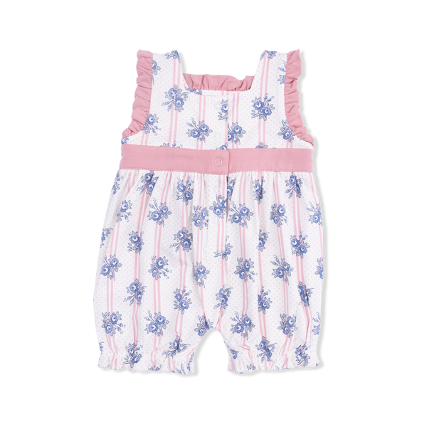 Stripe Dot Roses  Bow Playsuit