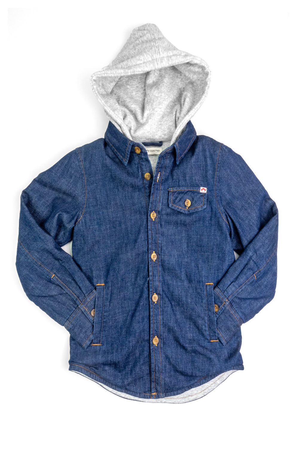 GLEN HOODED SHIRT - Blue