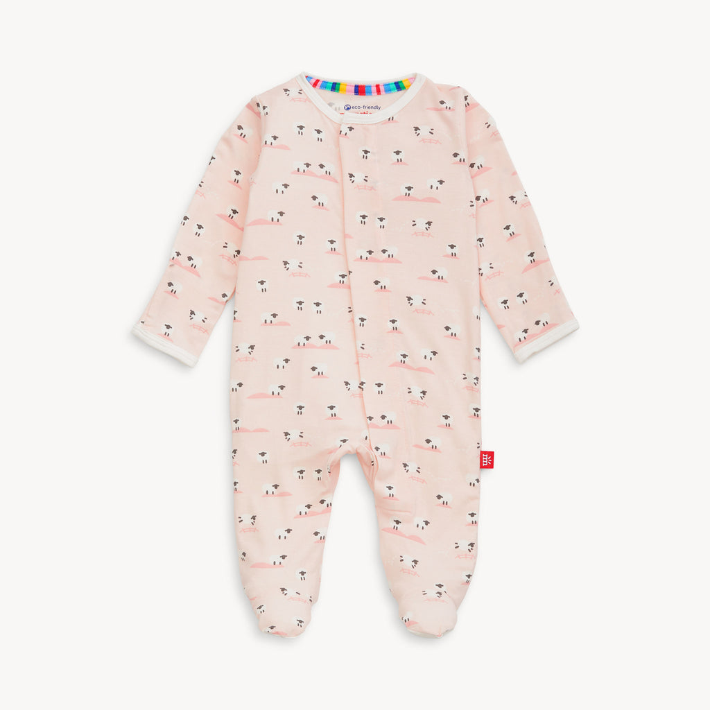 Baa Baa Baby Pink Modal Magnetic Footie