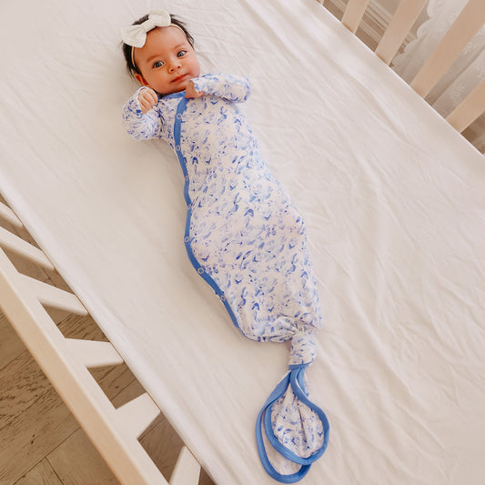 BAMBOO NEWBORN KNOTTED GOWN - PRISCILLA