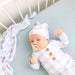 Dusty Blue Gingham Newborn Baby Knot Gown & Hat Set