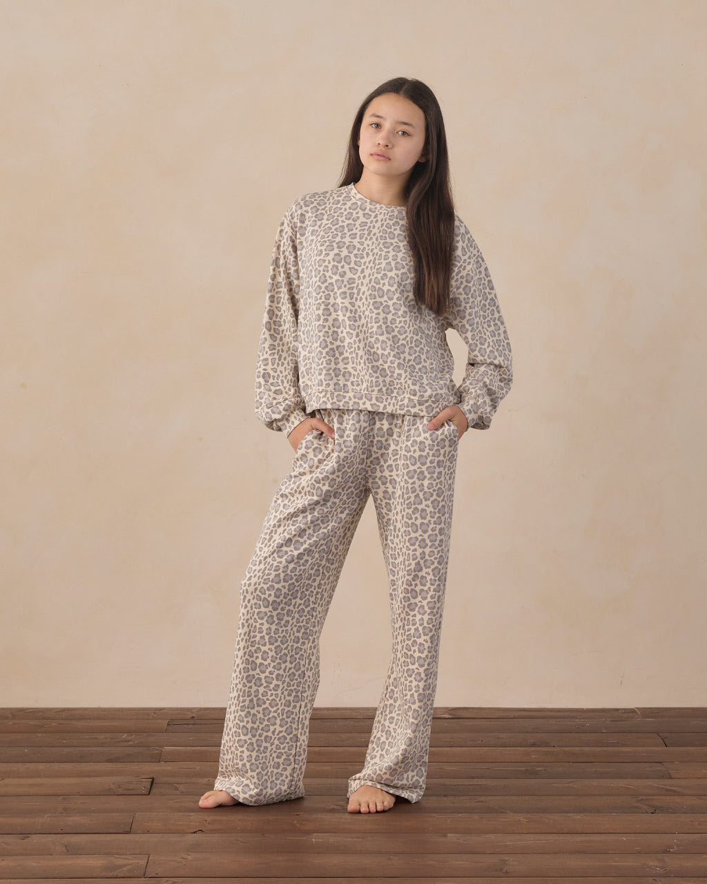 TEEN SWEATPANT BLUE LEOPARD