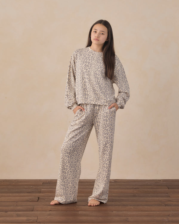 TEEN SWEATPANT BLUE LEOPARD