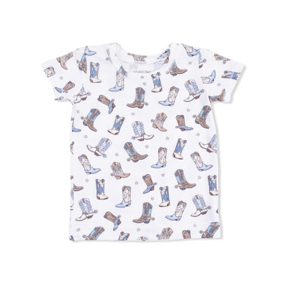 Cowboy Boots  Short Sleeve Loungewear Set