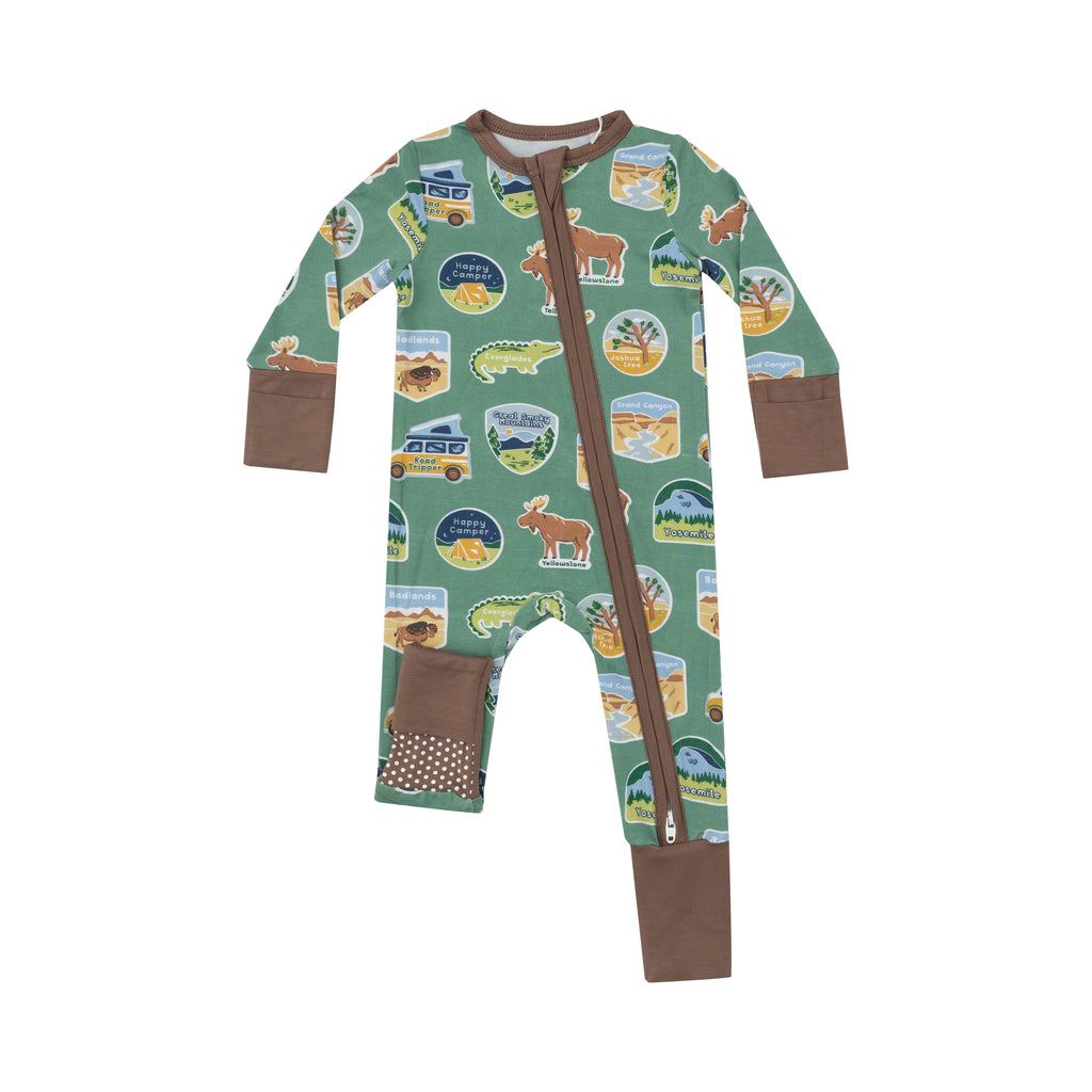 National Park Stickers - 2 Way Zipper Romper