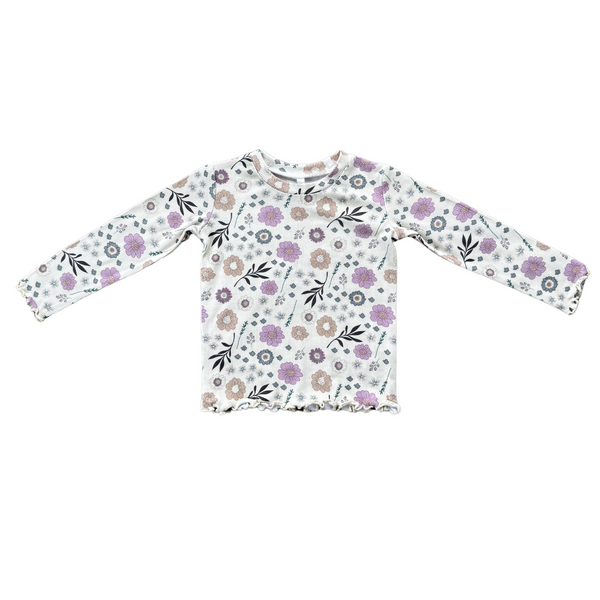 LETTUCE HEM TEE - Winter Floral