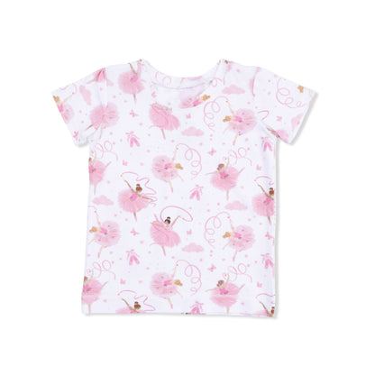 Ribbon Ballerinas - Short Sleeve Loungewear Set
