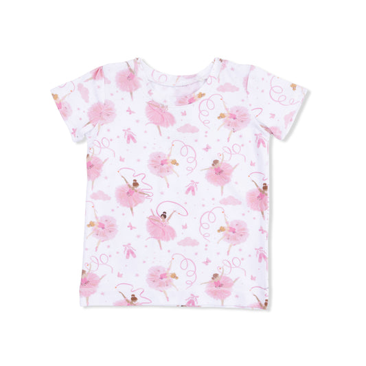 Ribbon Ballerinas - Short Sleeve Loungewear Set