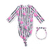 Cabbage Rose Stripe  Knotted Gown and Knot Headband