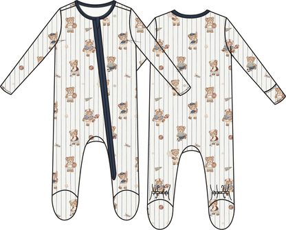 Mixed Sports Bears - 2 Way Zipper Footie