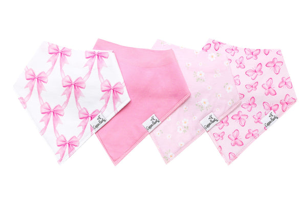 4 PACK BABY BANDANA BIBS - BOW MY GOSH