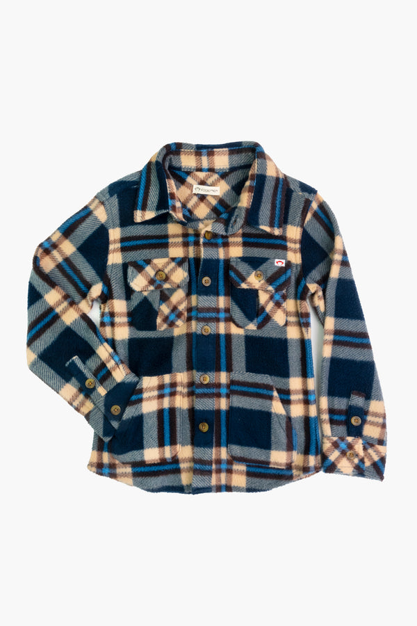 SNOW FLEECE SHIRT - BLUE/TAUPE PLAID