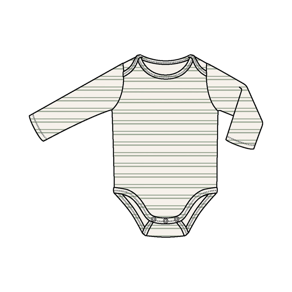 Ribbed Stripe - Desert Sage - Bodysuit