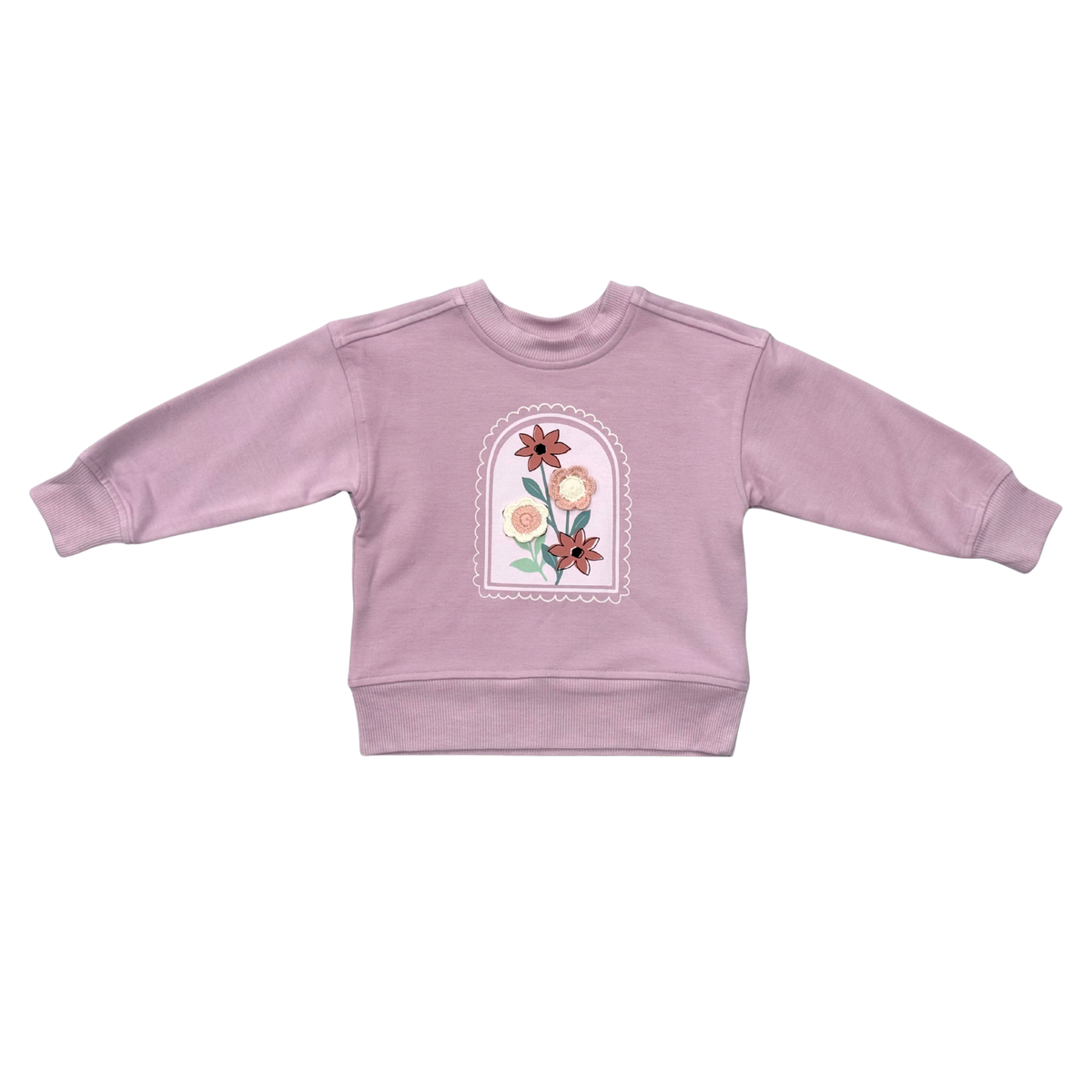 BOXY SWEATSHIRT - CROCHET FLOWER