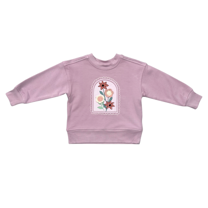 BOXY SWEATSHIRT - CROCHET FLOWER