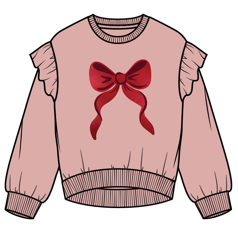 L/S SWEATSHIRT KNIT-PINK LT.