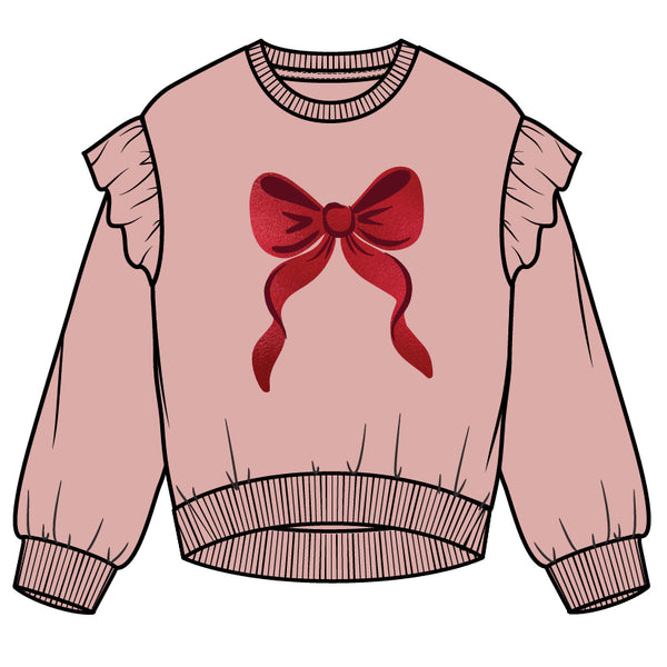 L/S SWEATSHIRT KNIT-PINK LT.