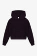 COTTON FLEECE CROPPED KANGAROO POCKET HOODIE