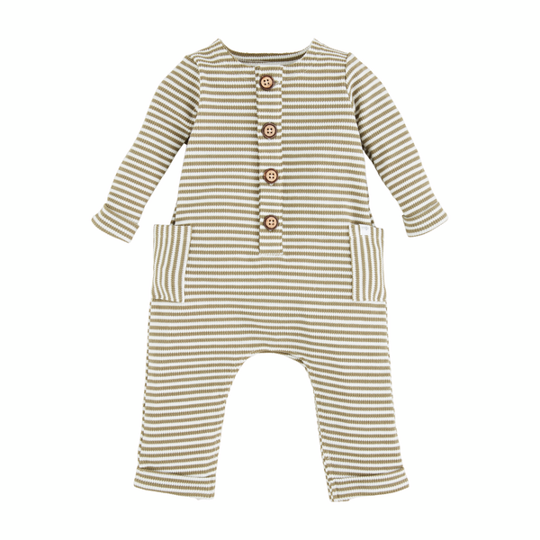 GREEN STRIPE BABY BODYSUIT