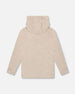 Long Sleeve Super Soft Brushed Jersey Hooded Tee Heather Beige