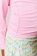 BUBBLEGUM PINK RUCHED TOP