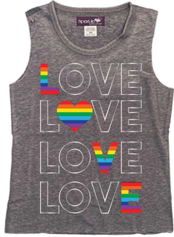 Sparkle by Stoopher - DIAGONAL LOVE MUSCLE TEE