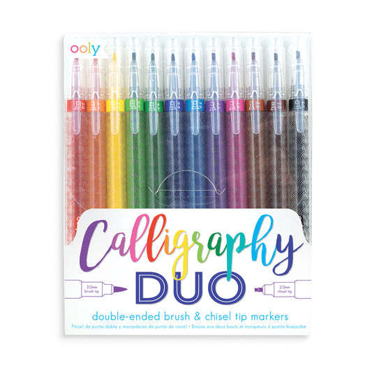 calligraphy duo chisel and brush tip markers