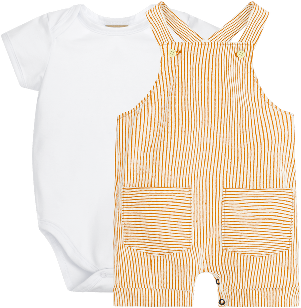 BODYSUIT WITH OVERALLS FOR BOYS - 14134 OFF WHITE