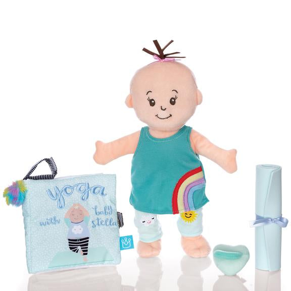 Wee Baby Stella Peach With Brown Hair Yoga Set 158400