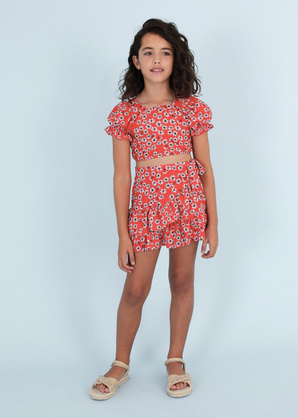 2-Piece Printed Set Skirt and Top Girl -6936