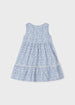 Crochet Motif Cotton Dress - Blue 3930